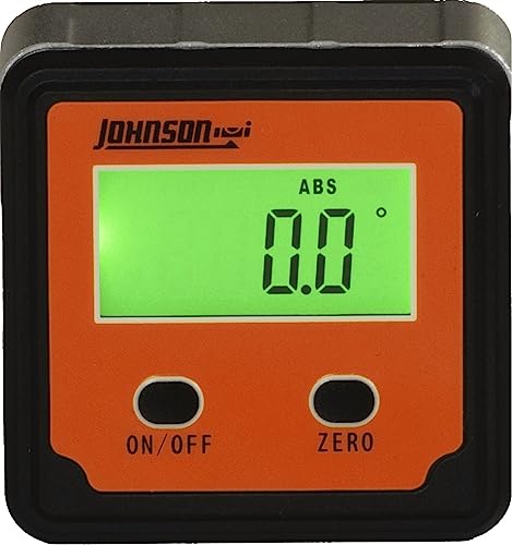 Johnson Level & Tool 1886-0000 Magnetic Digital Angle Locator w/ 2 Buttons, Orange, 1 Locator by Johnson - Used condition - US$32.71