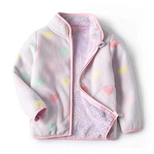 Feidoog Toddler Kids Polar Fleece Warm Jacket Baby Boys Girls Autumn Winter Zip-Up Lightweight Long Sleeve Jacket,Purple,2-3T #TOP13