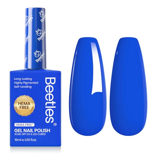 Image of Beetles Blue Gel Polish - 15ml Hema Free Abyss Halo Blue Gel Polish Soak off Uv Led Lamp Nail Art Colorful Bottle All Season Manicure Gifts for Women