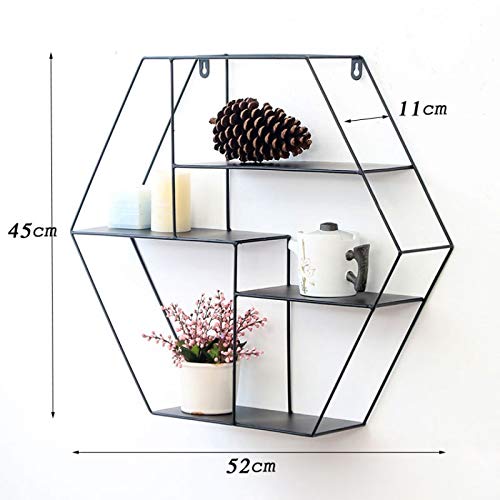 Garden Shelf Hexagonal Shelf, Plant Shelf, Wooden Flower Pot Display Shelf, Household Decoration Flower Shelf, Horticultural Shelf Plant Flower Garden Stand (Color : Black) #TOP5
