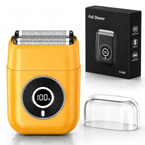 Electric Foil Shaver for Men Face Grooming Razor Beard Trimmer(Yellow)