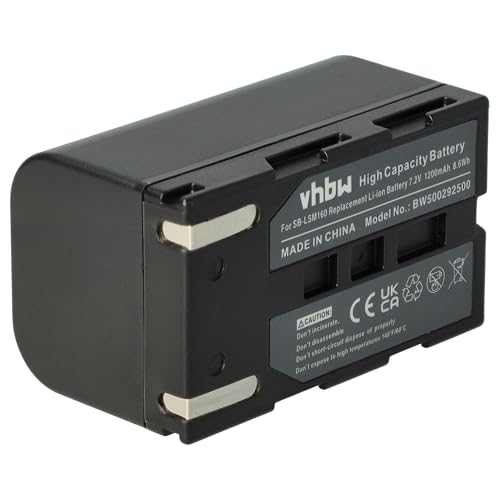 vhbw batteria sostituisce Samsung SB-LSM80, SB-LSM320, SB-LSM160 per videocamera camcorder (1200mAh, 7,2V, Li-Ion)