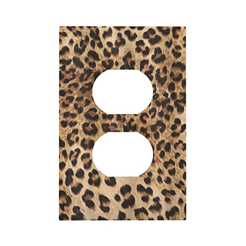 Leopard Cheetah Ombre Brown Wild Safari Animal Powerful Panthera Big Cat 1 Gang Outlet Covers Duplex Receptacle Wall Plate Decorative Electrical Faceplate Switchplates Men Boys Home Decor Large Size by Igneinf - Used condition - Image 2