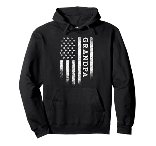 Grandpa American Flag Grandpa Gifts Patriotic Fathers Day Pullover Hoodie