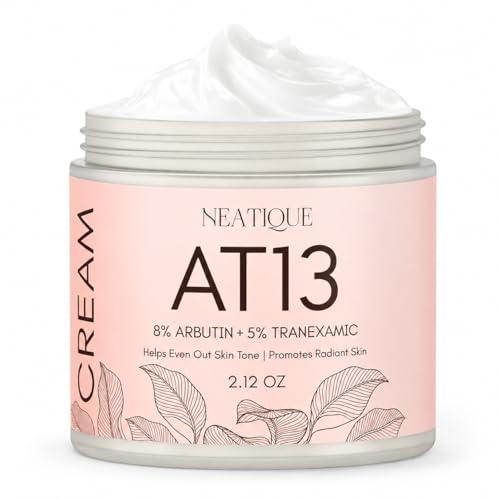 Neatique Arbutin 8% + Tranexamic Acid 5% Face Cream, Dark Spot Corrector with Niacinamide & Glutathione, Lightweight Moisturizer for Uneven Tone & Post-Blemish Marks, 2 fl oz/60 ml