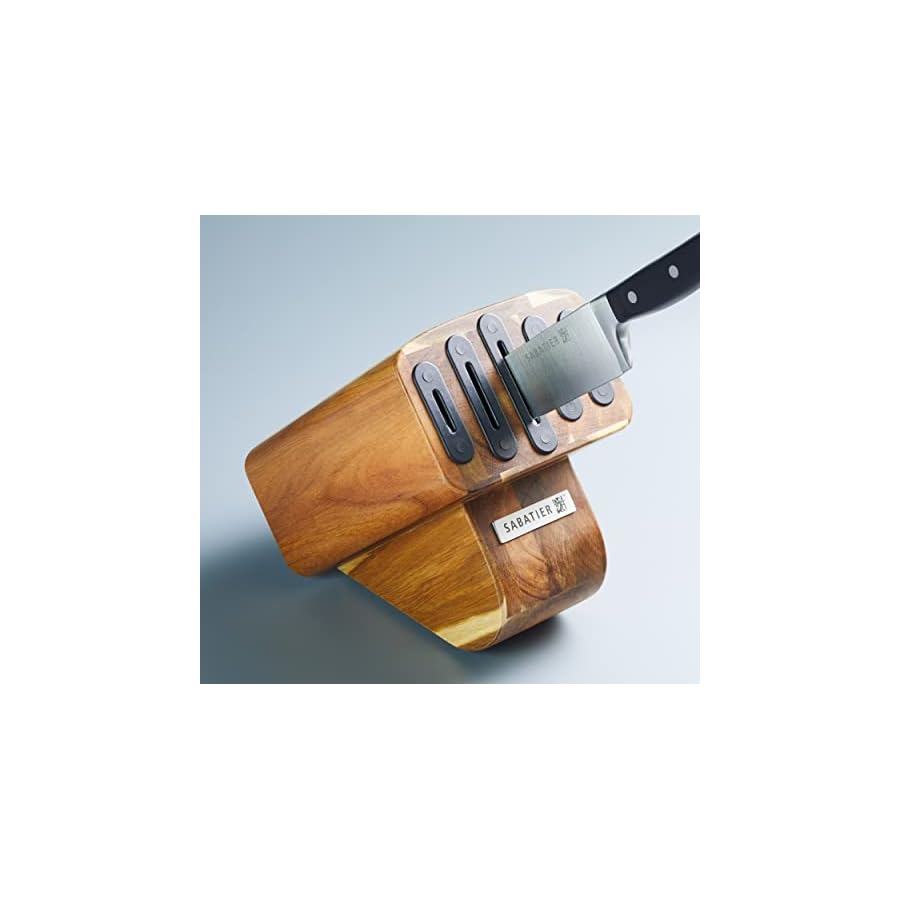 Sabatier-Edgekeeper-Knife-and-Acacia-Wood-Block-Set-Self-Sharpening-Knives-Set-Includes-Chef-Carving-Utility-Paring-Knives-16cm-x-235cm-x-22cm-Grey Sabatier Edgekeeper Knife and Acacia Wood Block Set, Self-Sharpening Knives, Set Includes Chef, Carving, Utility & Paring Knives, 16cm x 23.5cm x 22cm,