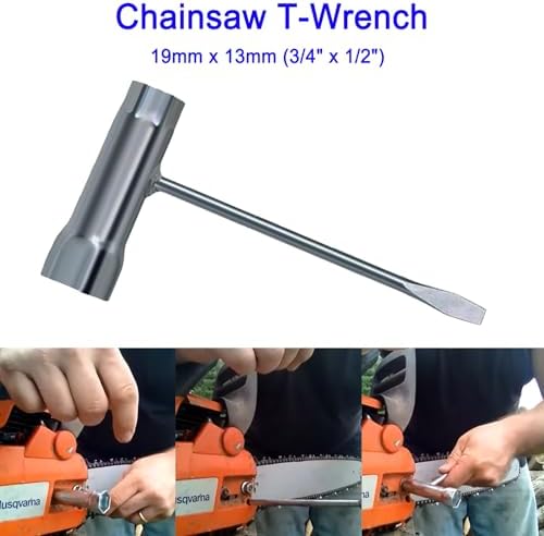 Chainsaw T-Wrench 19mm x 13mm (3/4" x 1/2") And T-Handle T27 Torx Screwdriver Fit for Stihl Makita Husqvarna Dolmar Partner Echo Jonsered Poulan Chainsaws — view 3