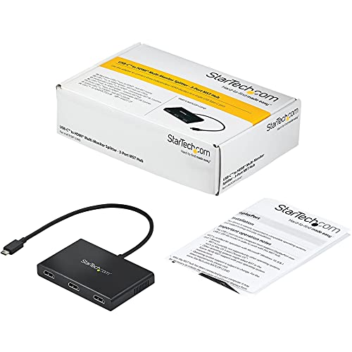StarTech.com 3-Port USB-C Multi-Monitor Adapter, USB Type-C to 3x HDMI MST Hub, Triple 1080p 60Hz HDMI Laptop Display Extender / Splitter, Extra-Long Built-In Cable, Windows Only (MSTCDP123HD) by StarTech.com - Image 7