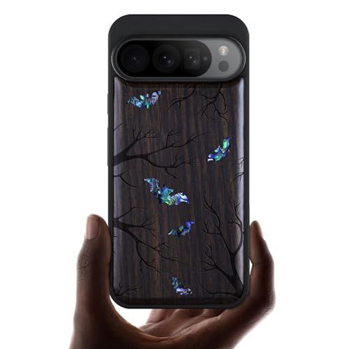Coque Pixel 9 Pro anti-rayures en bois véritable artistique