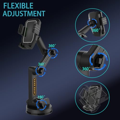 Topsolar Phone Mount for Truck Phone Holder for Truck - Heavy Duty Super Suction Cup, Mobile Device Holder Dashboard Window 16.9 inch Long Arm & Stable, iPhone & Samsung Compatible, Semi Trucker by Topsolar - Image 2