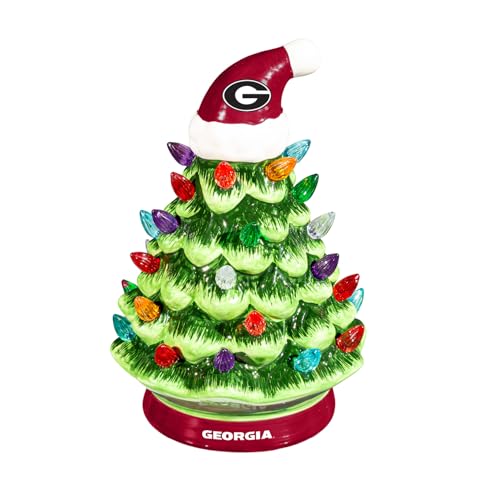 NCAA University of Georgia Ceramic Christmas Trees That Light Up