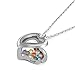 Jovivi Twist Heart Floating Charm Memory Locket Necklace - 316 Surgical Stainless Steel Buckle Closure