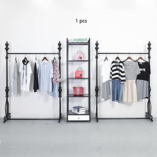 Appendiabiti, Appendiabiti Da Terra In Ferro Battuto Appendiabiti Da Camera Da Letto Asta Singola Espositore Per Negozio Di Abbigliamento/120X40X178Cm - 2