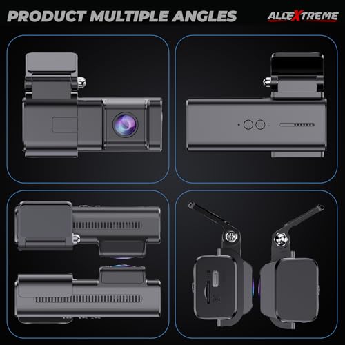 Image of AllExtreme X17 Car Dash Cam Front & Rear 2K+1080P 140 Wide Angle Lens Dual Inside Driving Camera G-Sensor Loop Video Recorder