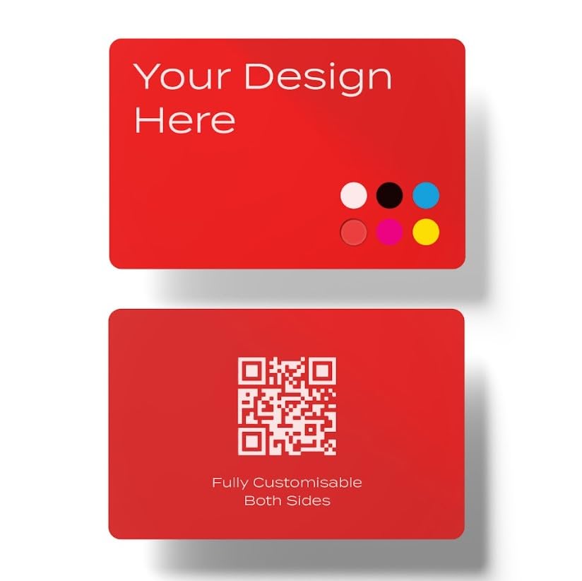 Custom PVC NFC Digital Business Card - Share Your Contact Info, Social Media Links, and More with Just a Tap - Fully Customizable. (Red)