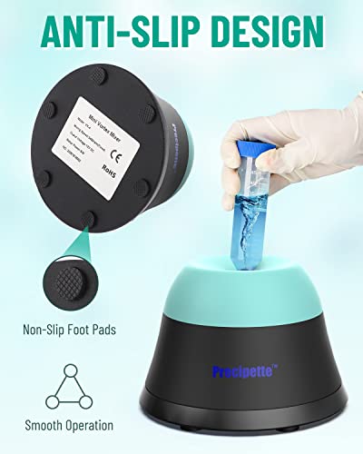 PRECIPETTE Mini Vortex Mixer Schüttler 3000rpm Mischer Paint Shaker 3000 U/min Farbmischer Vortex Shaker Farbschüttler für Acrylfarben Nagellack Wimpernkleber (Grün&Schwarz)