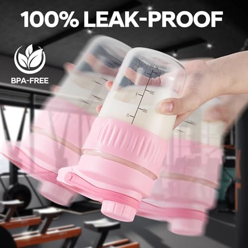 16oz Small Glass Shaker Bottle, 2 Pack Borosilicate Glass Protein Powder Gym Workout Small Shaker Cup Mixes for Protein Mixes with Blending Ball (C-PINK, 2) — 사진 5