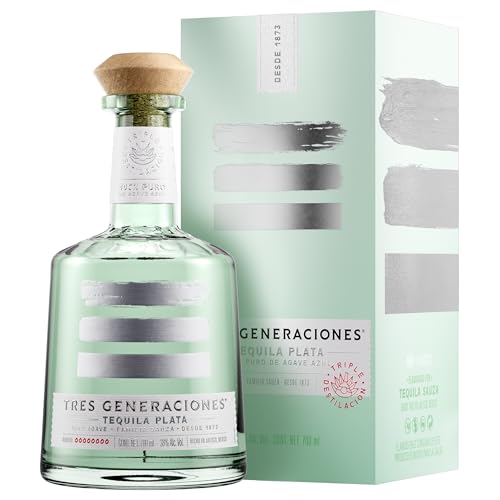 Tres Generaciones Blanco Premium Tequila, Authentischer Genuss aus Mexiko, 38 Prozent Vol, 0.7 L