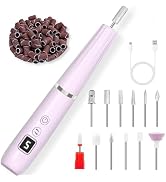 Cordless Electric Nail Drill with 360° Ring Light, Portable Nail File Kit for Acrylic, Gel Nails,...