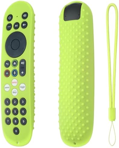 Hi Color Silicone Cover for Xumo Stream Box Remote PR3 Released 2025 Xumo Stream Box Spectrum Tv Remote Case Cover with Lanyard (Glow Green)