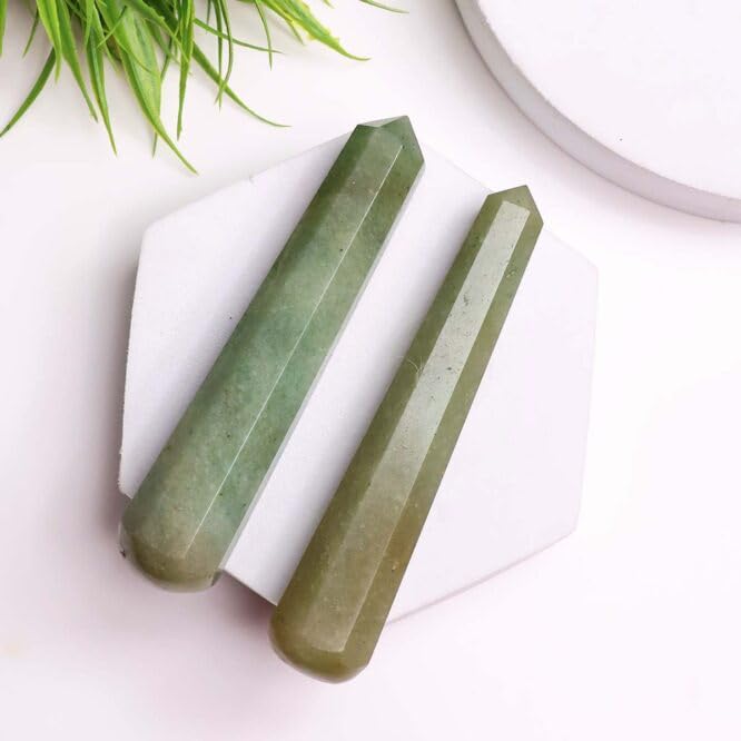 Image of Green Aventurine Crystal Wand 50-100g Natural Polished Healing Stone for Reiki, Meditation, Chakra Balancing, Energy Healing, Aura Cleansing, Massage Therapy, Feng Shui Decor & Spiritual Gift