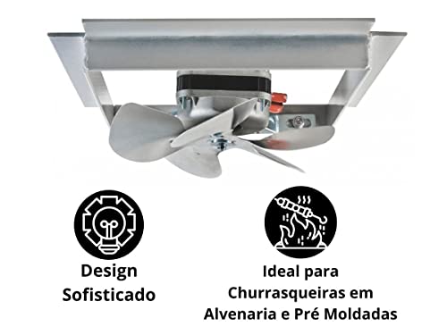 EXAUSTOR CHURRASQUEIRA RESIDENCIAL DUTO QUADRADO 22CM BIVOLT
