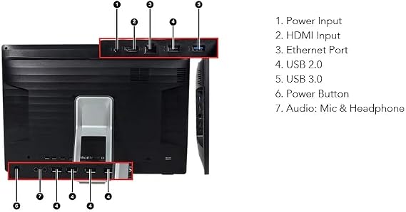 Shuttle DH9CL01 19.5-Inch Touchscreen AIO Barebone PC | Intel i3-10110U | Built-in 3200mAh Emergency Battery Backup | IP54 Front Panel | Ideal for POS & Kiosks (No RAM, SSD, or OS)