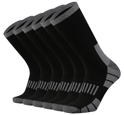 Men's Cotton Heavy Thick Full Cushion Crew Socks Moisture Wicking Control Thermal Winter Athletic Steel Toe Work Boot