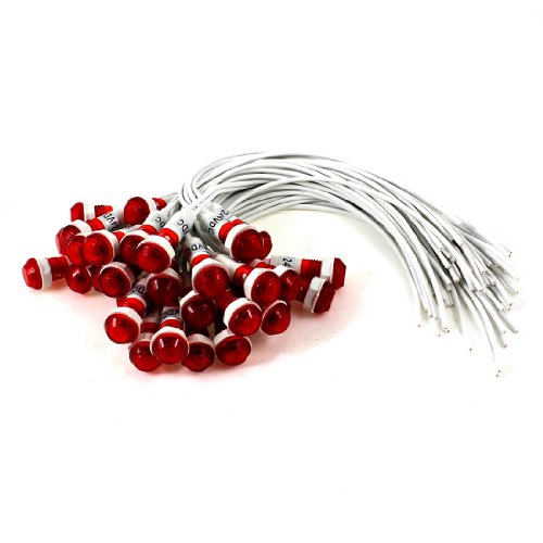 uxcell 30 Pcs 10 mm Mounted Hole Red Indicator Pilot Light Lamp DC 24V