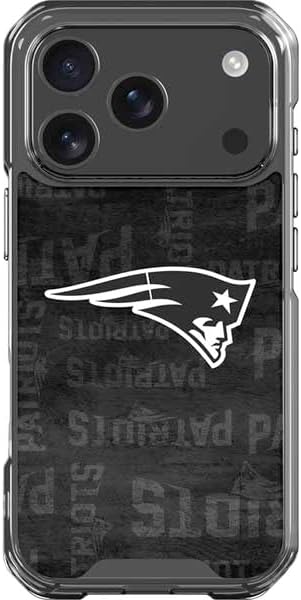 Skinit Clear Phone Case Compatible with iPhone 17 Pro - Officially Licensed NFL New England Patriots Black & White Design