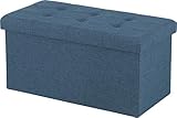 不二貿易 収納ベンチ 折りたたみ 幅60cm ネイビー オットマン ボックススツール 耐荷重80kg ハント 86141