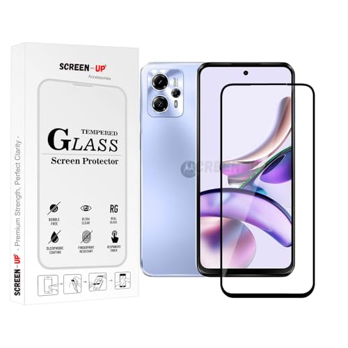 Image of ScreenUp Tempered Glass For Motorola Moto G13 - Ultra Clear, 9H Scratch Resistant, Full Coverage, Easy Install Screen Protector