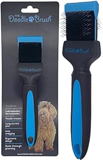 The Doodle Brush  Long Pin Dog Slicker Brush for Goldendoodles, Labradoodles, and other Poodle-crosses with Medium and Long Hair, Dog Detangler Brush for Dematting (Single Head)