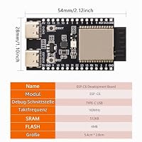 APKLVSR ESP32-C6 ESP32-C6-1-N4 Entwicklungsplatine,für ESP32 Modul Unterstützt WiFi Bluetooth 320KB ROM 4M für Arduino(USB C Port) – Ansicht 3