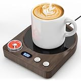 Coanto Mug Warmer, Coffee Mug Warmer for office, Cup Warmer with 40-80 ℃ Temperature Settings, 0.5-9H Timer, Drink Warmer for Desk, Tea, Milk, Portable Beverage Warmer (Excluding Cup), Wood Grain
