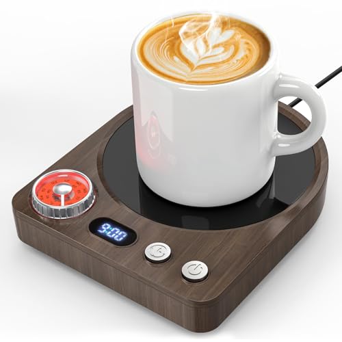 Coanto Mug Warmer Coffee Mug Warmer for office Cup Warmer with 40-80 Temperature Settings 0.5-9H Timer Drink Warmer for Desk Tea Milk Portable Beverage Warmer (Excluding Cup) Wood Grain