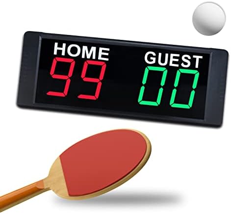 YZ Digital Scoreboard with Remote Power Bank, Portable Mini Electronic Scoreboard, LED Tabletop Score Keeper, for Basketball/Ping Pong/Cornhole/Baseball/Football/Volleyball/Indoor Games