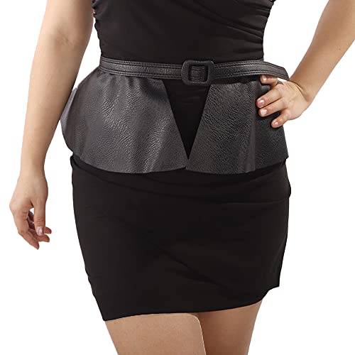 Jumwrit Pu Leather Waist Belt Fashion Dress Belt for Women Adjustable Skirt Belt with Buckle Elegant Wrap Wide Cinch for Dress Solid Color Corset Belt Waistband(Style 3)