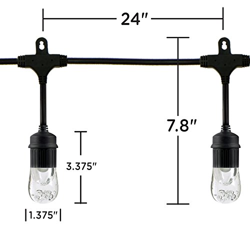 Enbrighten Classic Warm White String Lights, 36ft Black Cord, 18 Shatterproof Acrylic Bulbs, Weatherproof, Outdoor String Lights, 33171 by Enbrighten - Image 2