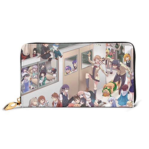 Preisvergleich Produktbild Anime Crossover Geldbörse aus echtem Leder, Reißverschluss, Münzfach, Kartenhalter, Organizer, Clutch, großes Fassungsvermögen für Männer und Frauen