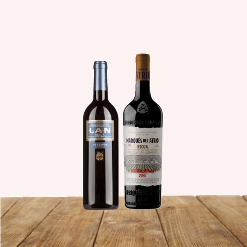 EUROLOTES Vino Tinto Rioja Reserva LAN y Marqués del Atrio Edición Limitada, 2 Botellas x 750ml