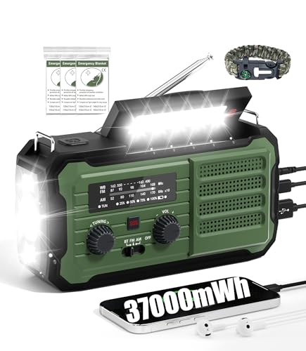 Vokida emergency radio with NOAA alerts and survival accessories