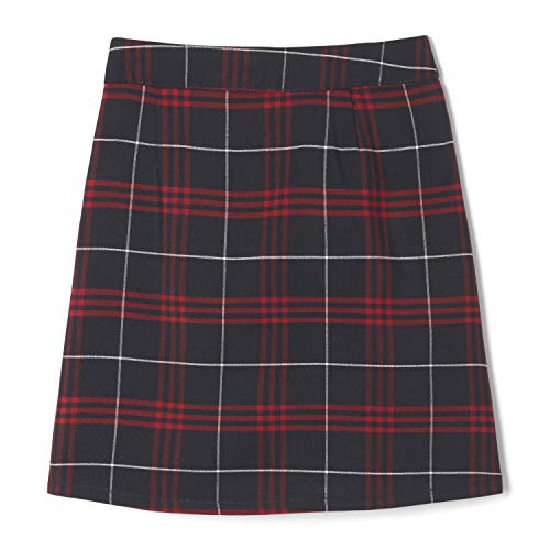 French Toast Girls' Adjustable Waist Plaid 2-Tab Scooter, Navy & Red Plaid, 5 - Thumbnail 4
