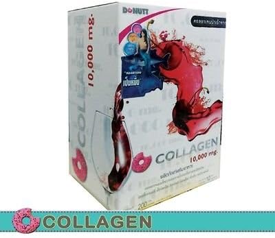 3 Box Donut Collagen 10000 mg Collagen Tripeptide Innovation of New Skin Care Wash Residue Skin Bright 10 Sachet (20g./1Sachet)
