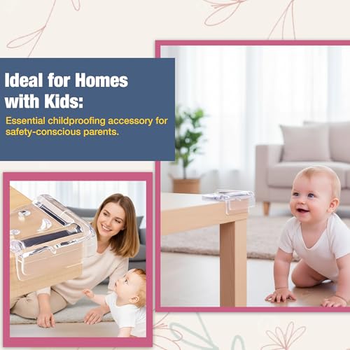 Image of Safe-O-Kid (Pack of 24) Smiley-Shaped Corner Guards with Strong 3 M Adhesive - Transparent, Extra Safe, BPA Free, Non-Toxic,Soft & Safe, Furniture Protectors