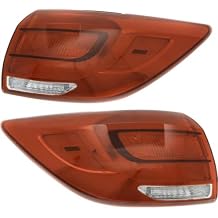 2pcs Tail Light Halogen Driver Passenger Side Clear & Red Lens Housing W/Bulb Tail Lamp 924023W520 KI2805121 16547006