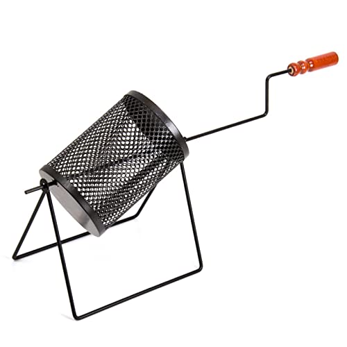 La zappa Cuisinière à châtaignes pivotantes avec manche en bois en acier perforé pour cheminée et barbecue