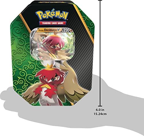 Pokémon TCG: Divergent Powers Tin  Hisuian Decidueye V (1 Foil Card & 4 Booster Packs)