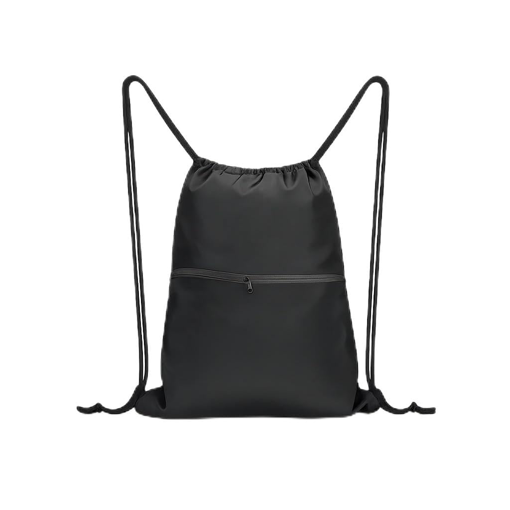 ninja gear Black Drawstring Bag with Zip | Lightweight Water-Resistant Gym Sports Backpack for Men, Women, School, Travel & Daily Use-picture-39