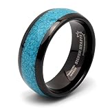 [silver KYASYA]タングステン ターコイズリング 指輪 メンズ リング ブルー 青 メタリック 金属アレルギー対応 男性(19号)